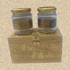 Elephant Embossed 2 Jar Gift Box
