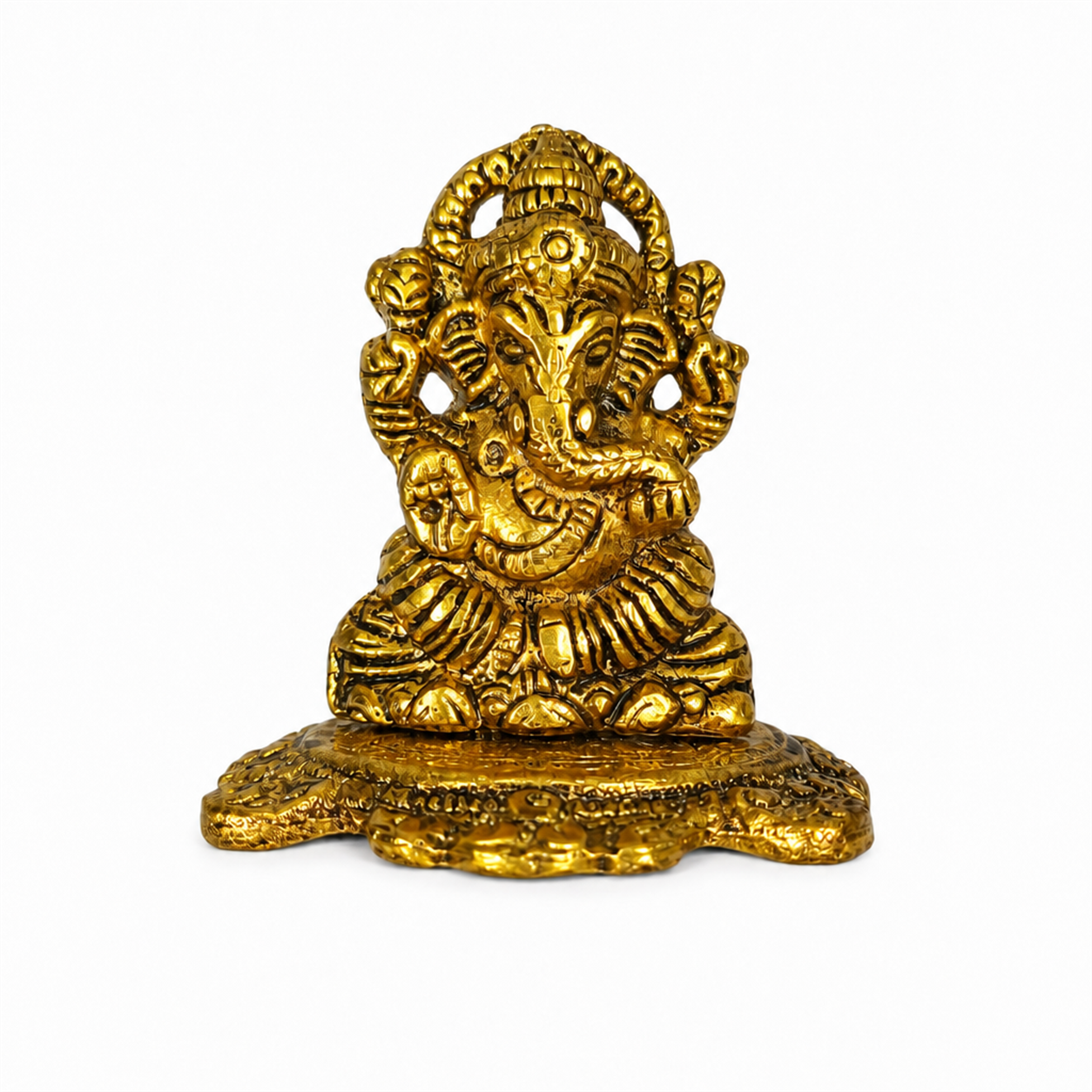 Small Metal Ganpati Idol for Home, Office & Pooja