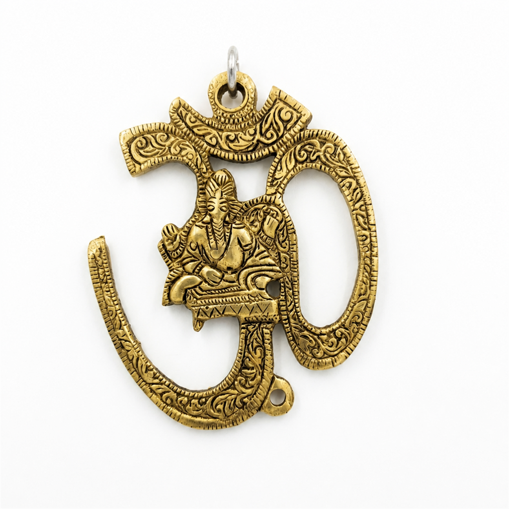 Raman Diya – Om Shape Metal Hanging Diya
