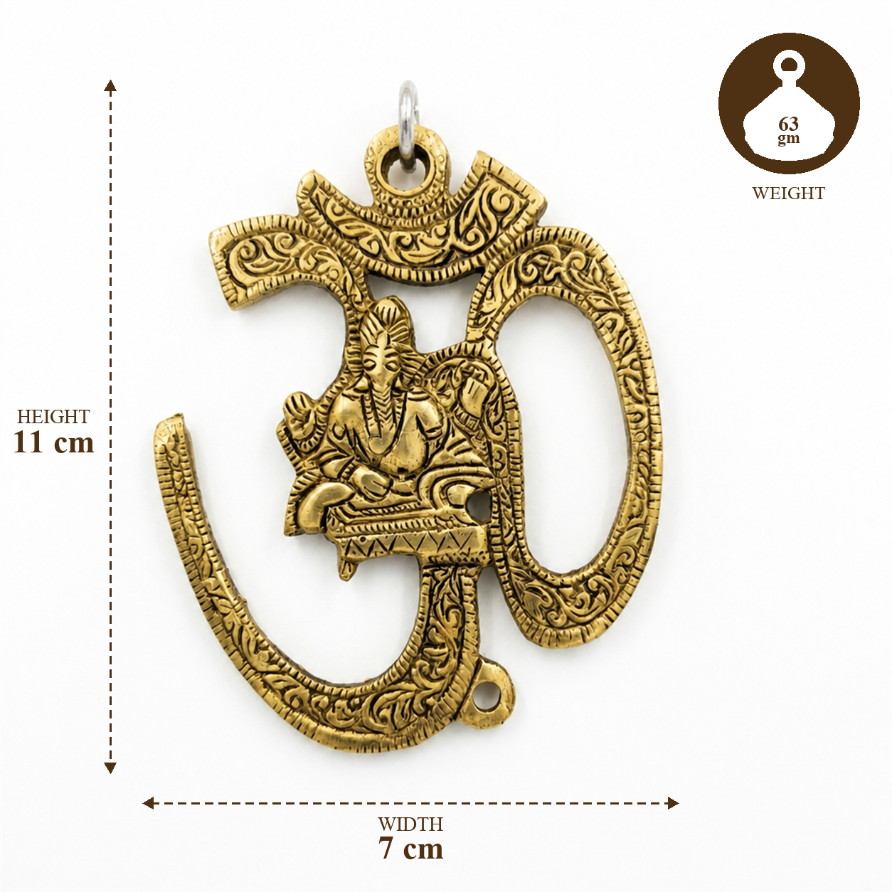 Raman Diya – Om Shape Metal Hanging Diya