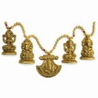Metal Ganpati & Lakshmi Toran – Antique Gold Door Hanging