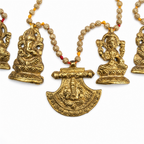 Metal Ganpati & Lakshmi Toran – Antique Gold Door Hanging